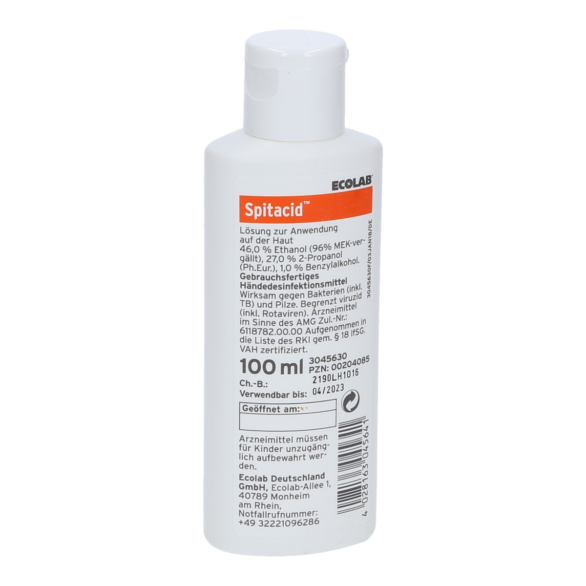Ecolab Spitacid Händedesinfektion 100 ml