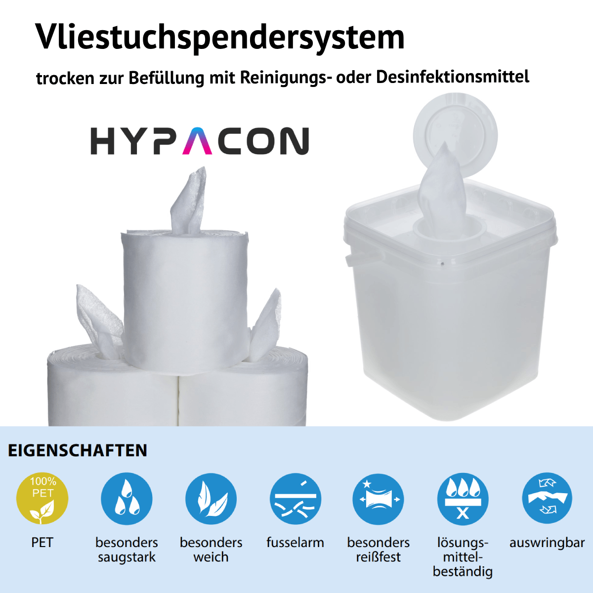 HYPACON Vliestuchspender - System Cube - mit Deckel - ohne Tuch
