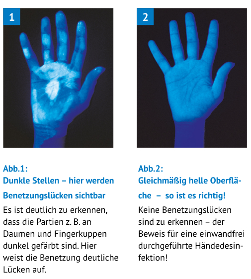 schülke optics concentrate UV-Test zur Überprüfung der Händedesinfektion 
